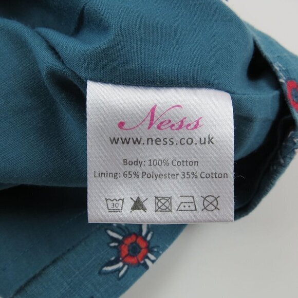 NESS Scotland Women's Teal Red Floral Bernice Pleat Skirt US14 - Picture 7 of 8